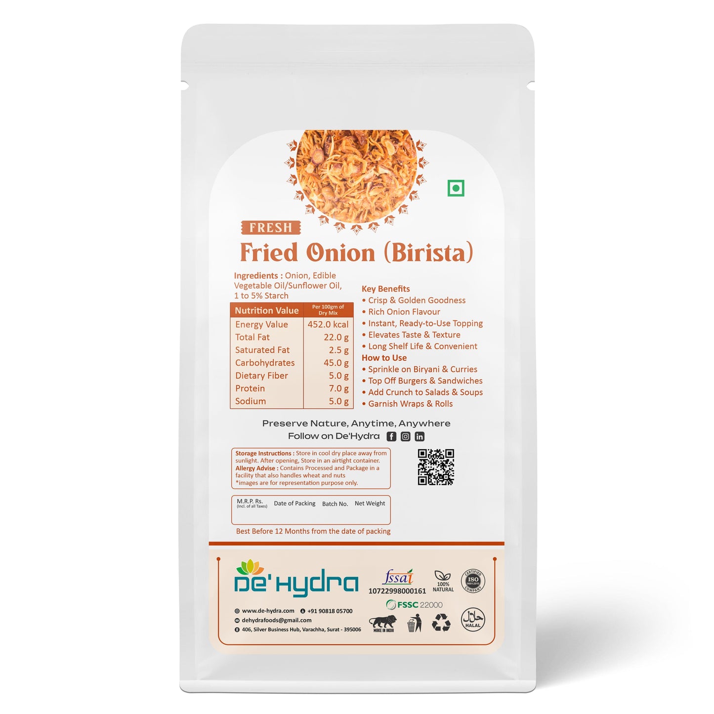 De'hydra Flakes Fresh Fried Onion (Onion Birista)