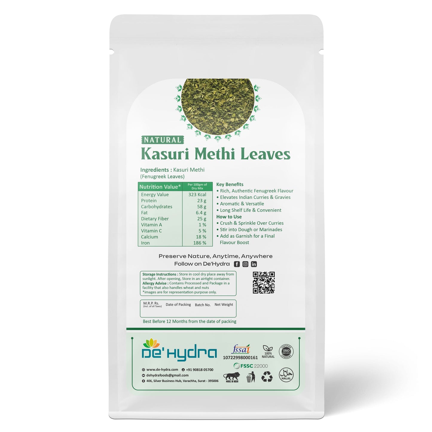 De'hydra Leaves Dehydrated Kasuri Methi Leaves