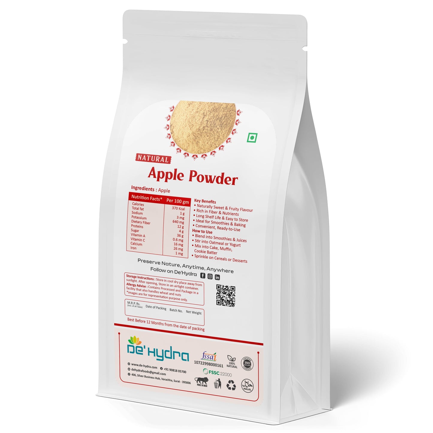 De'hydra powder Dehydrated Apple Powder