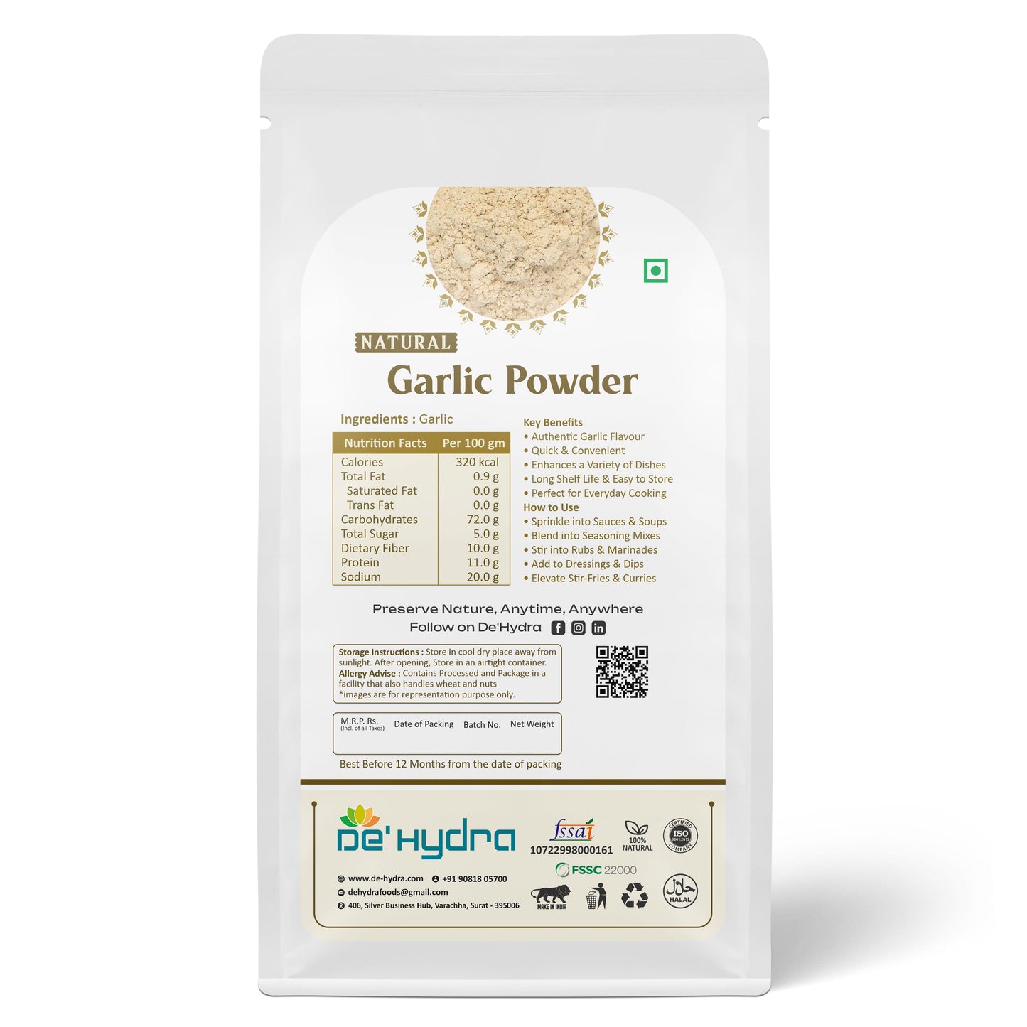 De'hydra powder Dehydrated Garlic Powder