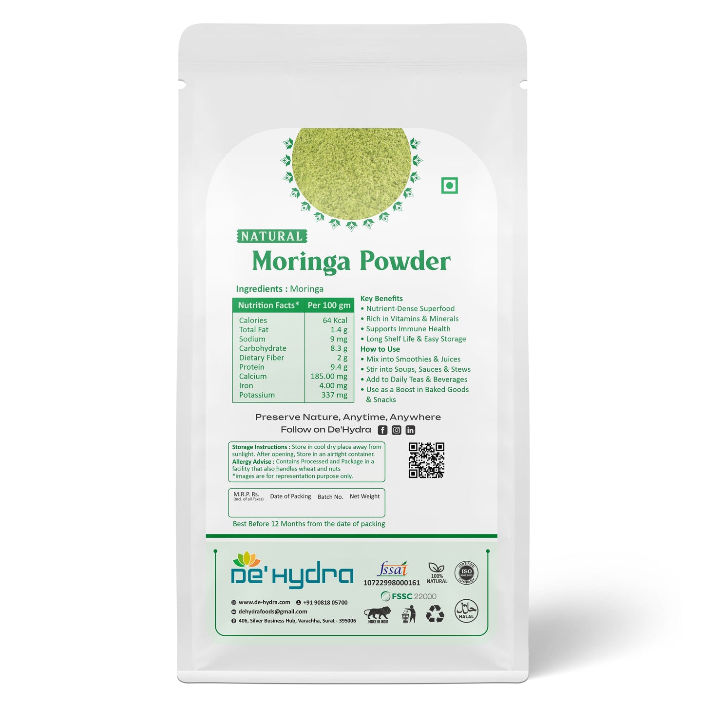De'hydra powder Dehydrated Moringa Powder