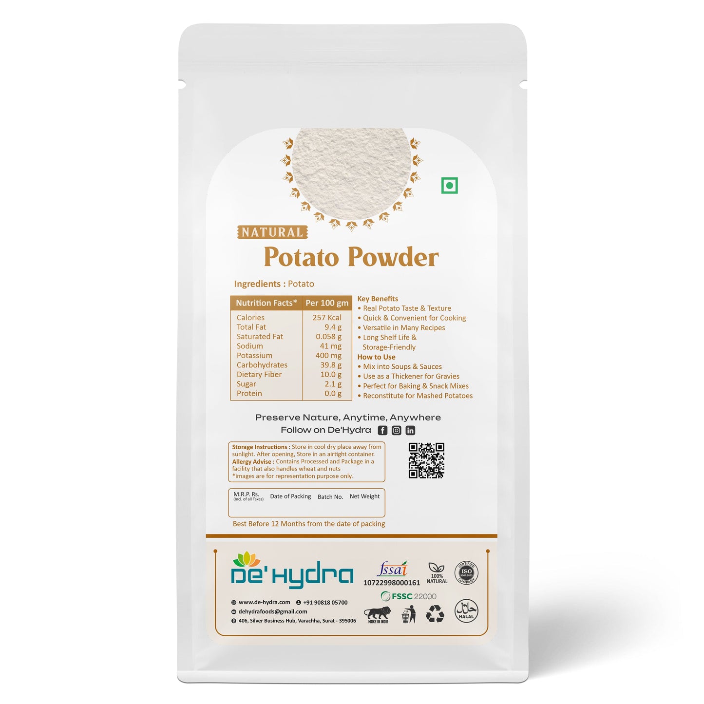 De'hydra powder Dehydrated Potato Powder