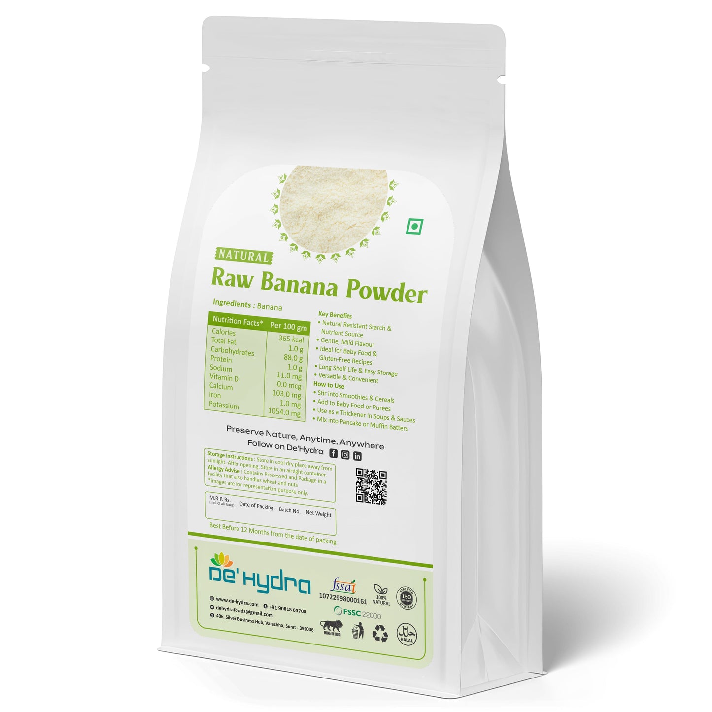 De'hydra powder Dehydrated Raw Banana Powder