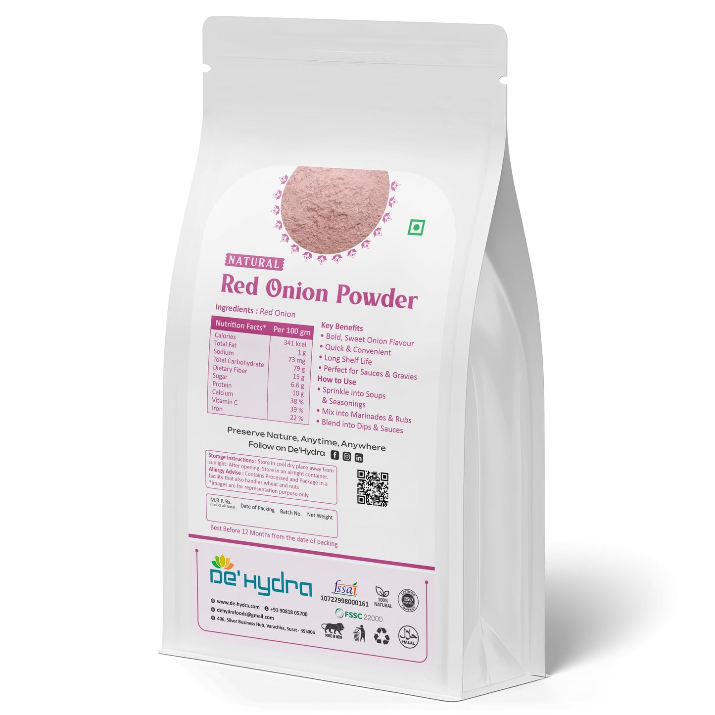 De'hydra powder Dehydrated Red Onion Powder