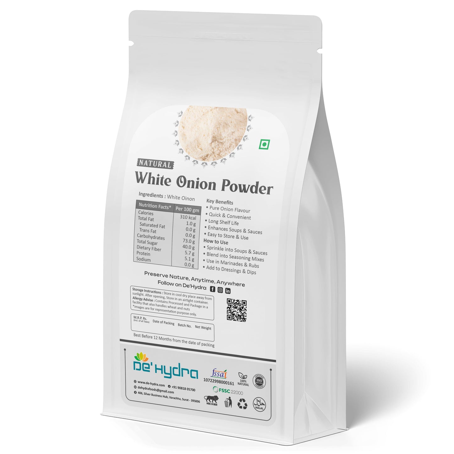 De'hydra powder Dehydrated White Onion Powder
