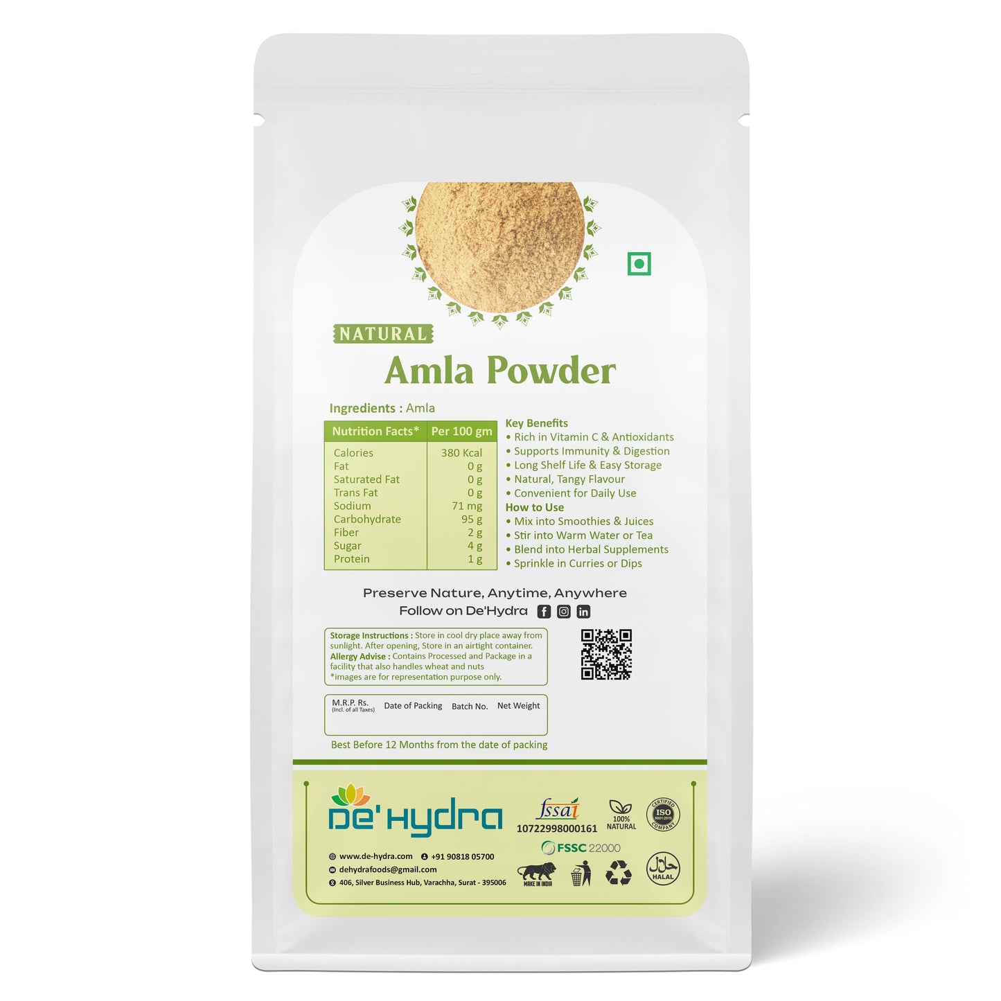 De'hydra powder Dehydrated Amla Powder