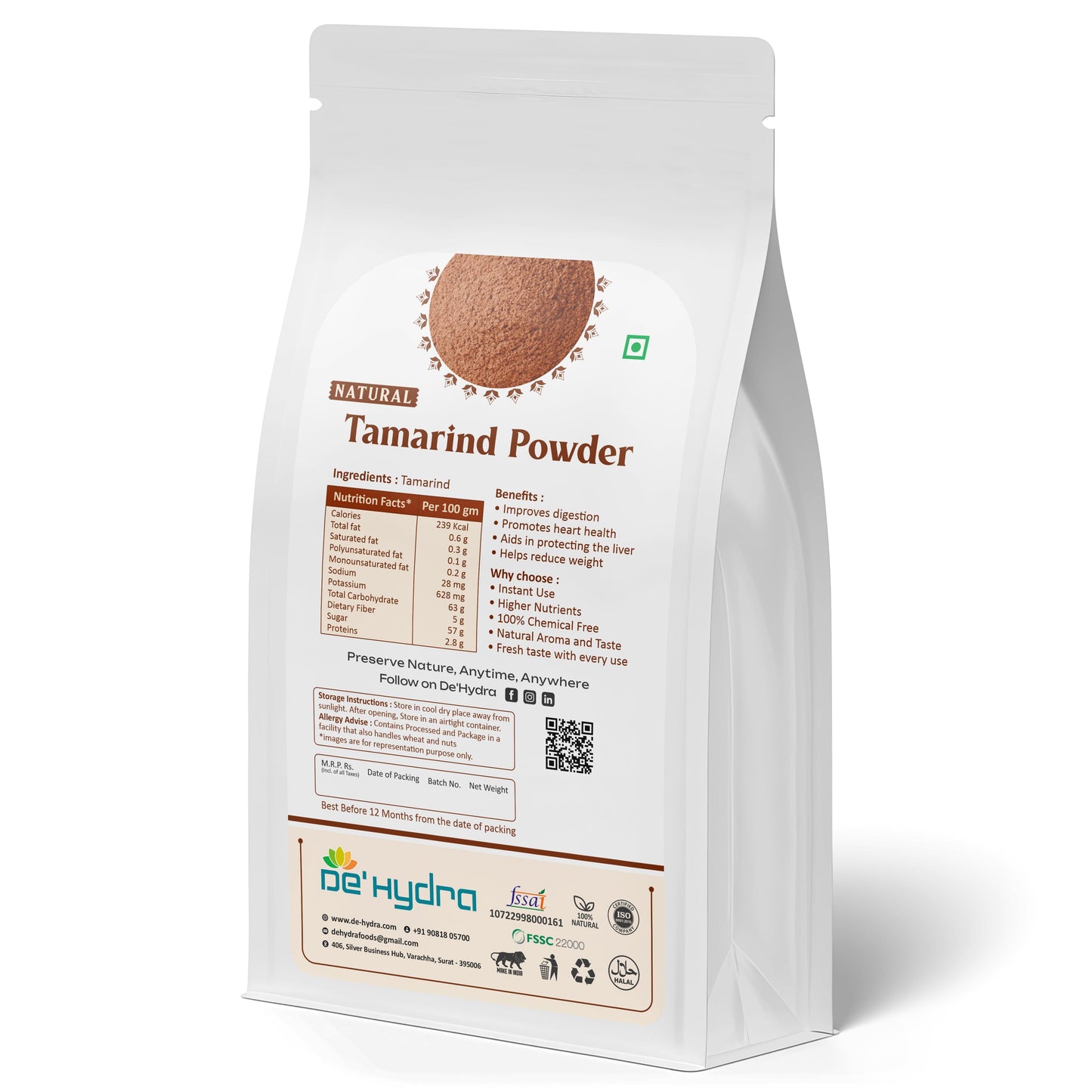 De'hydra Powder (Use to baby food, add as flavouring) Dehydrated Tamarind Powder