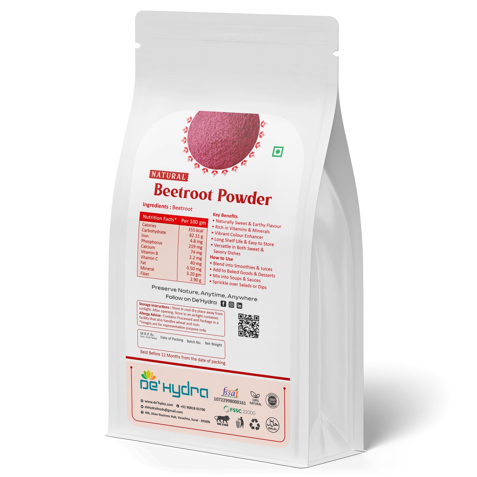 De'hydra De'Hydra specializes in Dehydrated Beetroot Powder, featuring: • Fine Beetroot Powder: Lightweight and smooth, perfect for culinary, health, and beauty applications. Dehydrated Beetroot Powder