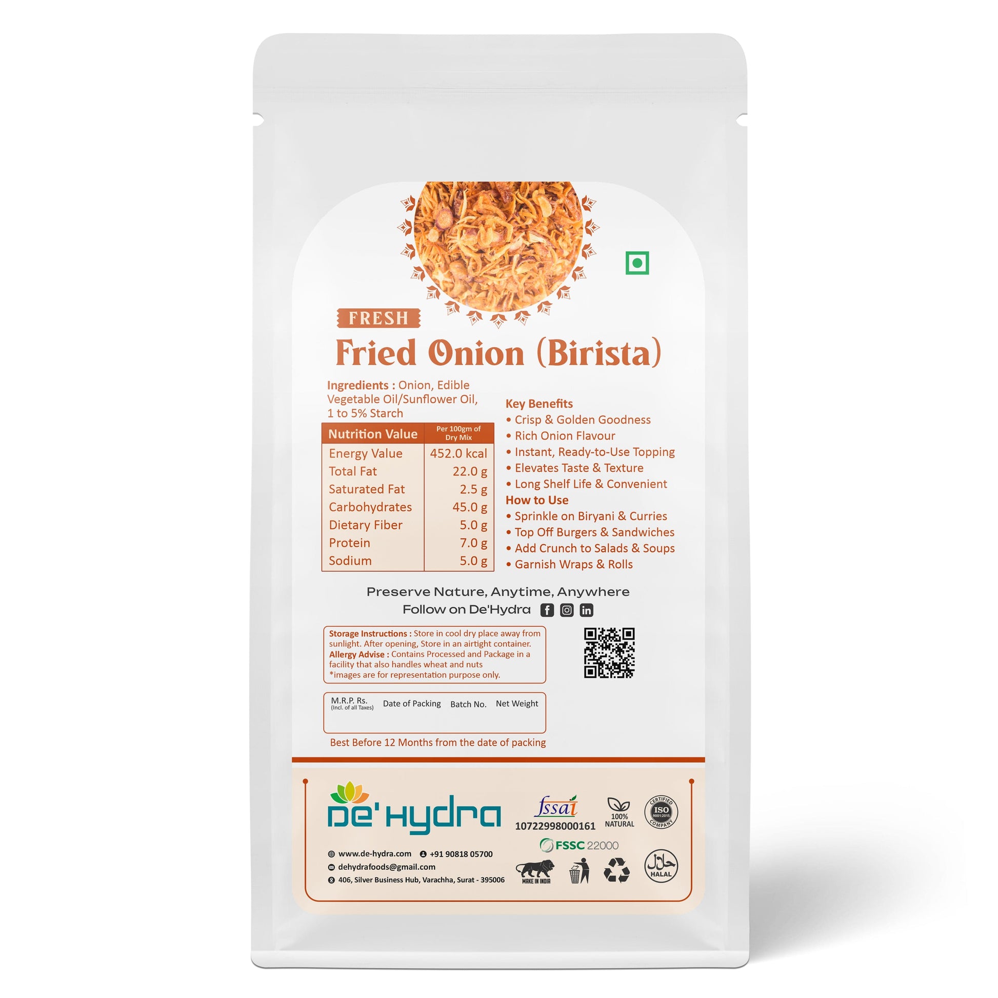 De'hydra Flakes Fresh Fried Onion (Onion Birista)
