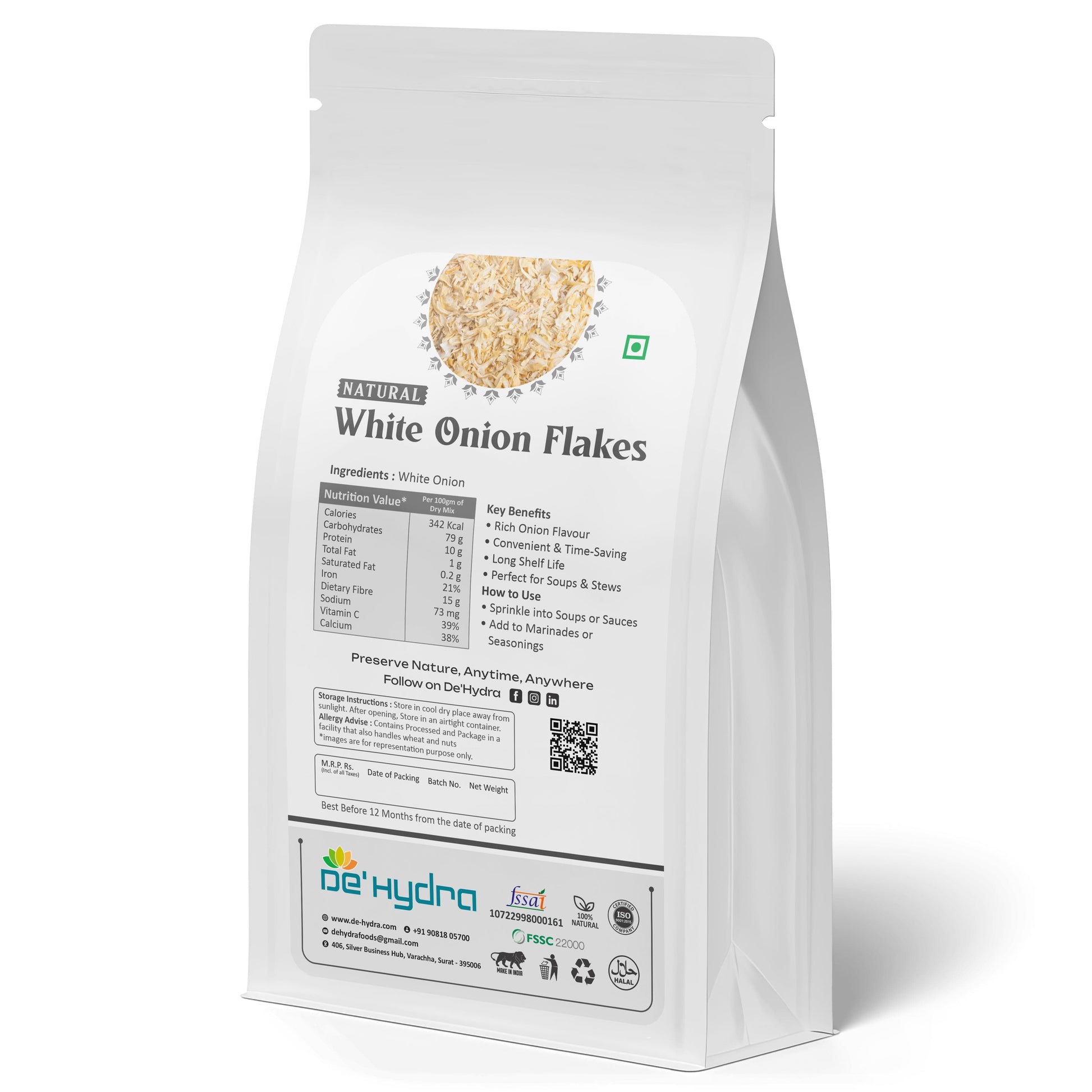 De'hydra Flakes Dehydrated White Onion Flakes
