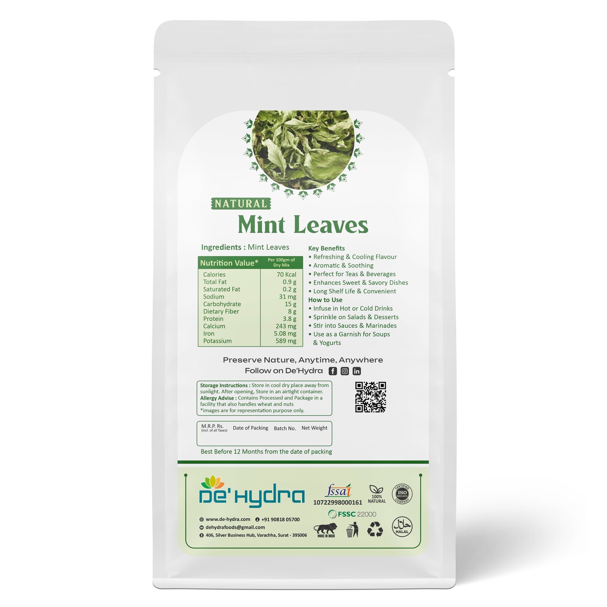 De'hydra Leaves Dehydrated Mint Leaves