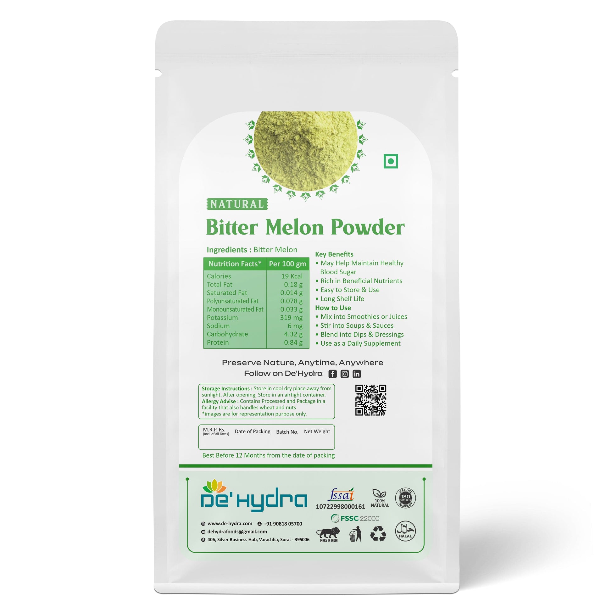 De'hydra powder Dehydrated Bitter Melon Powder