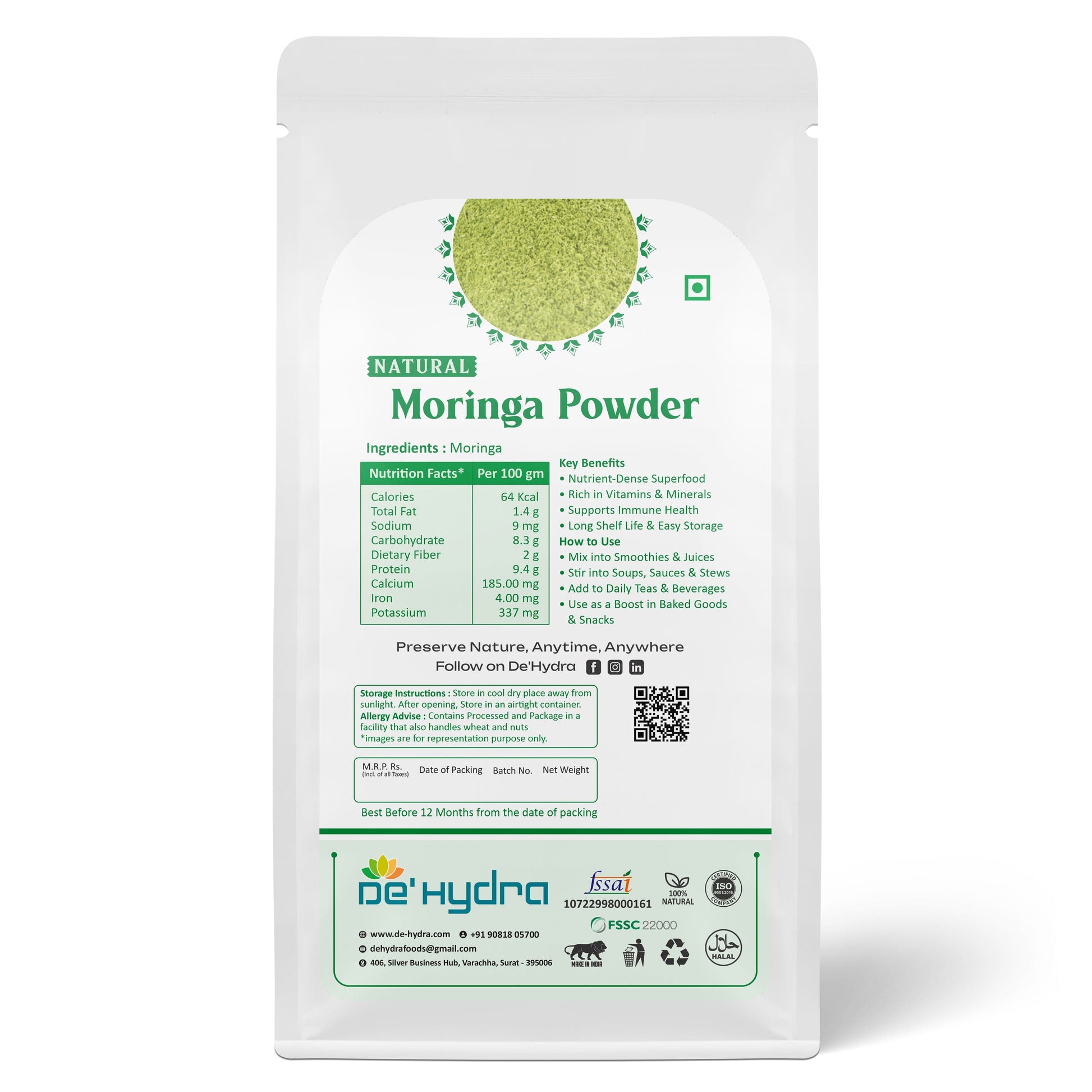 De'hydra powder Dehydrated Moringa Powder