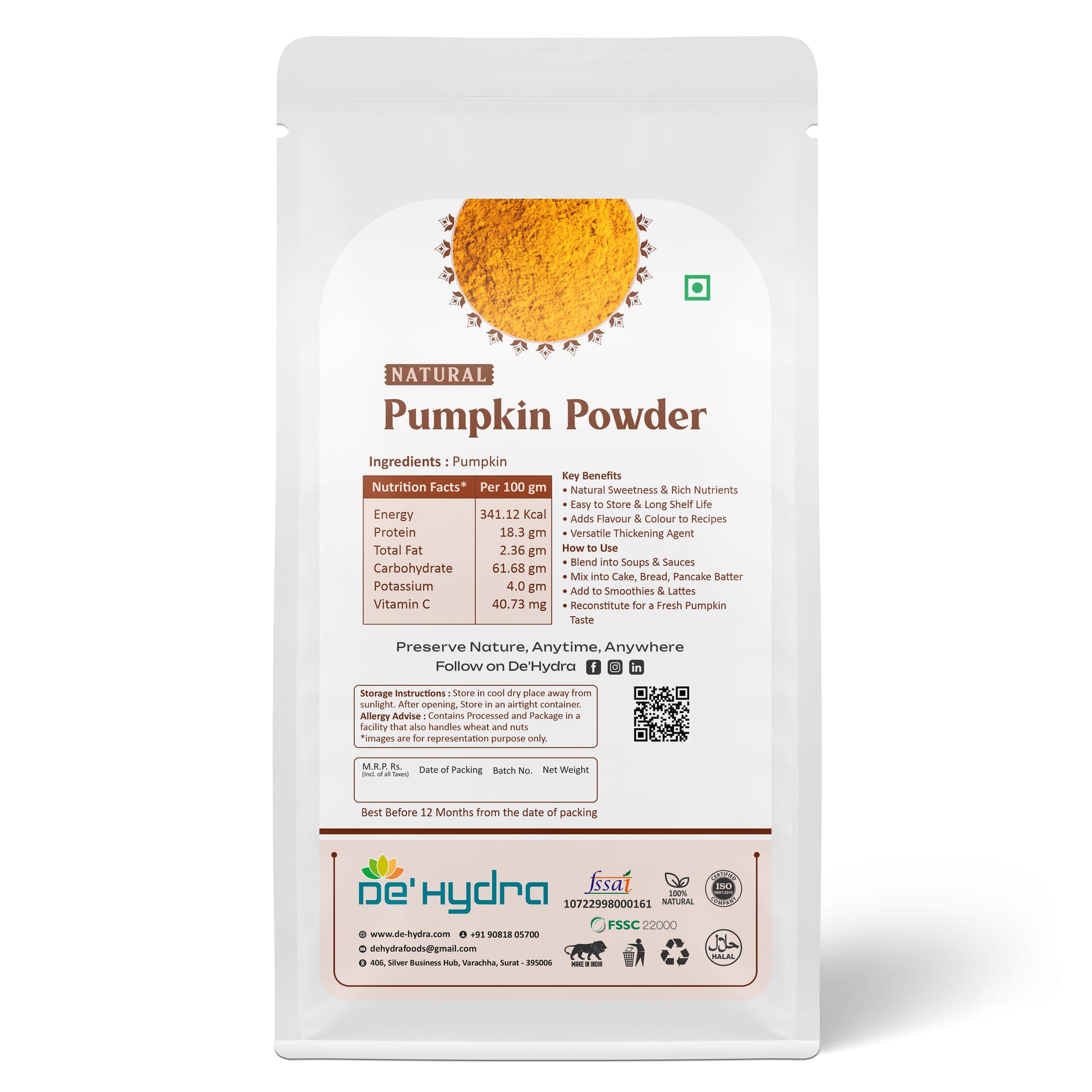 De'hydra powder Dehydrated Pumpkin Powder