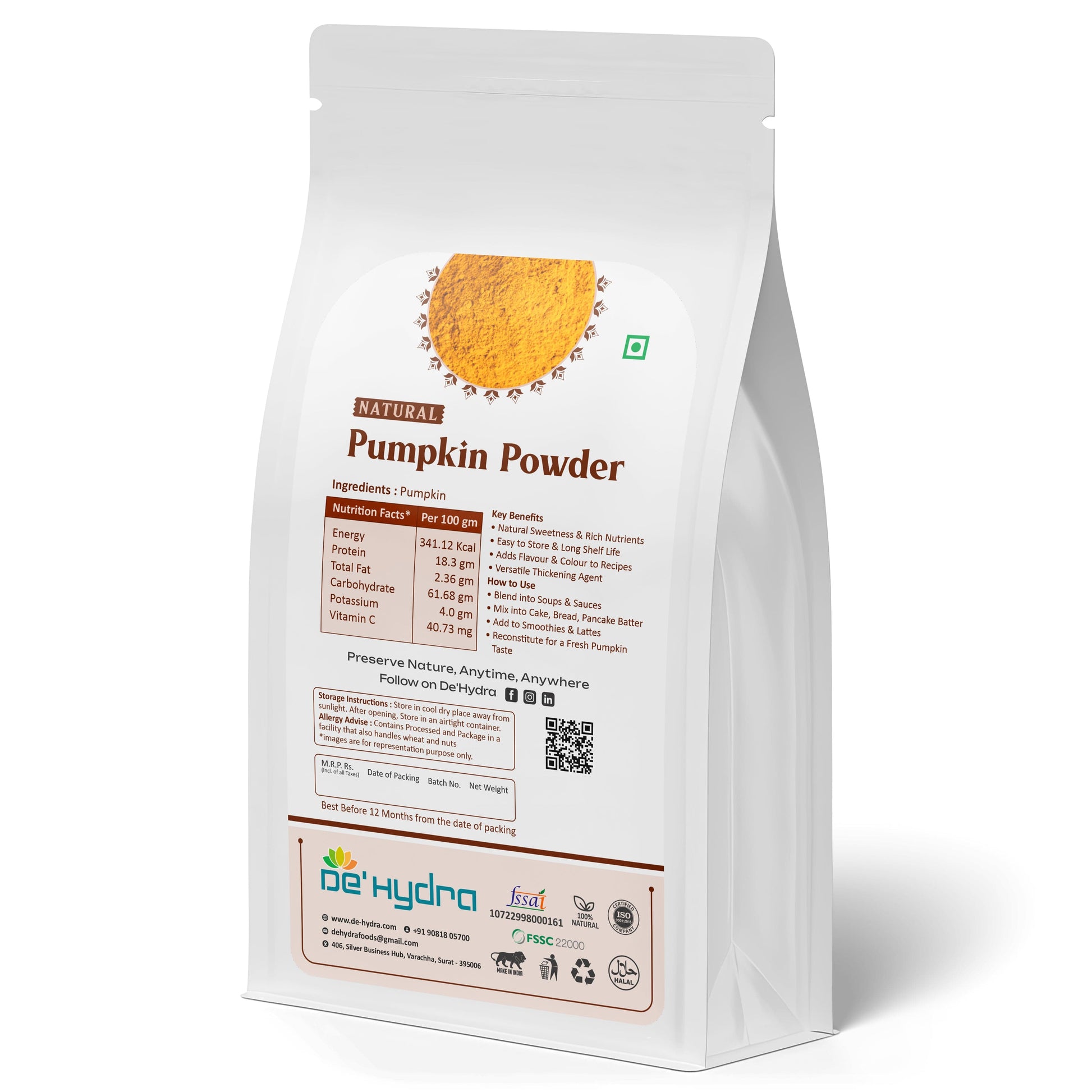 De'hydra powder Dehydrated Pumpkin Powder