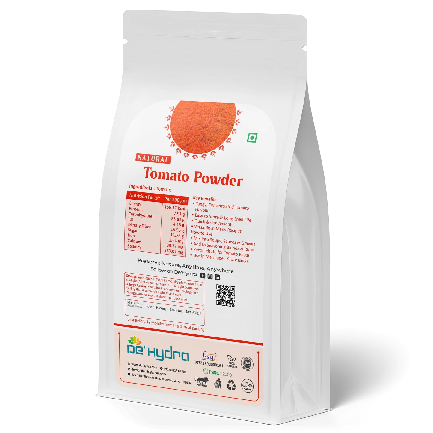 De'hydra powder Dehydrated Tomato Powder