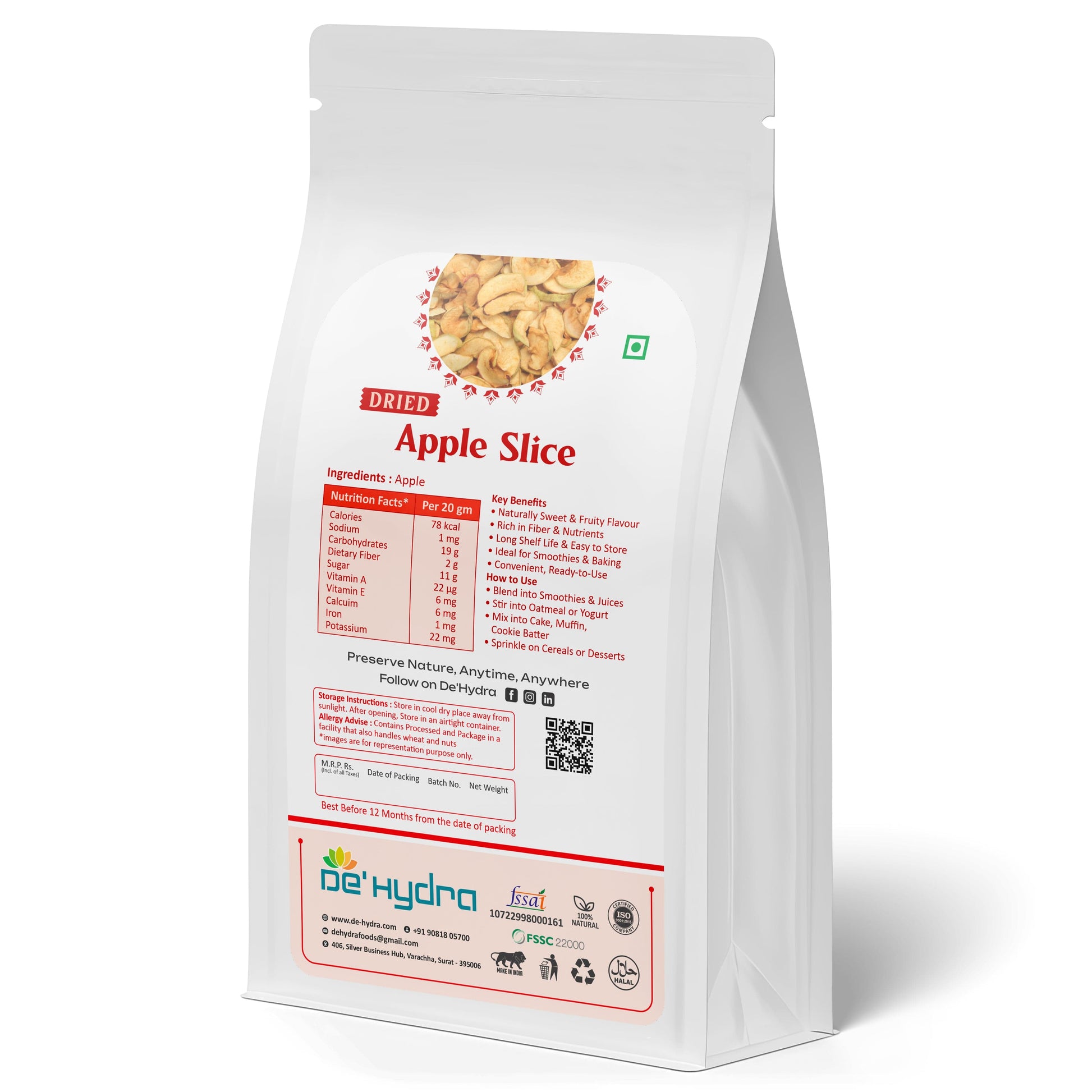 De'hydra Slices direct eat Dehydrated Apple Slice